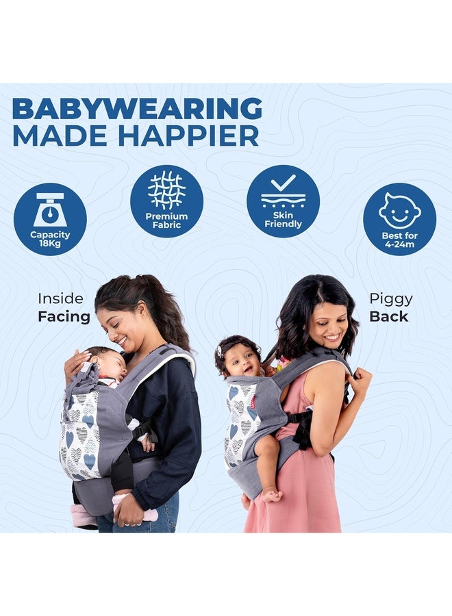 Luvlap Adore Baby Carrier with 2 Carry Positions, Baby Carrier for 4 to 24 Months Baby, Breathable Skin Friendly Premium Fabric, Adjustable Newborn to Toddler Carrier, Max Weight Upto 18 Kgs (Grey). - Image 3
