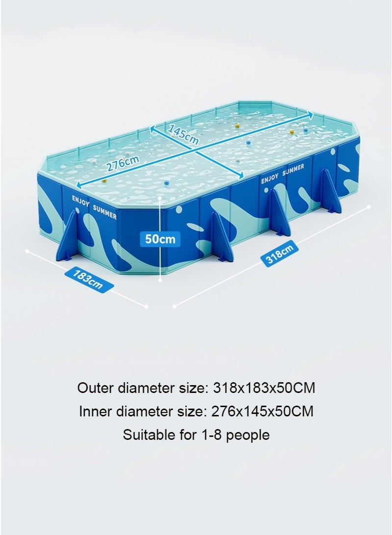 TAPIT 276x145x50CM Large Size Foldable Non-Inflatable Family Swimming Pool Summer Outdoor Activities Water Party Toys Pool for Adults and Kids, Suitable for 1-8 People - Image 3