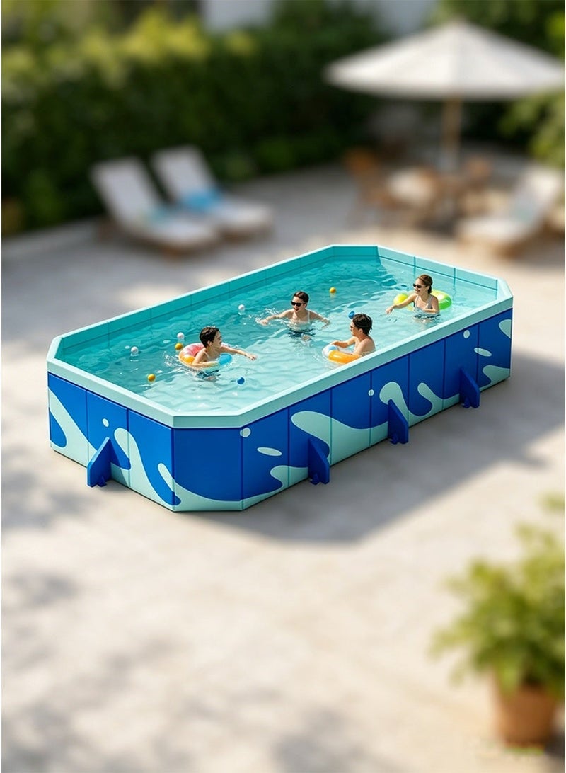 TAPIT 276x145x50CM Large Size Foldable Non-Inflatable Family Swimming Pool Summer Outdoor Activities Water Party Toys Pool for Adults and Kids, Suitable for 1-8 People - Image 1