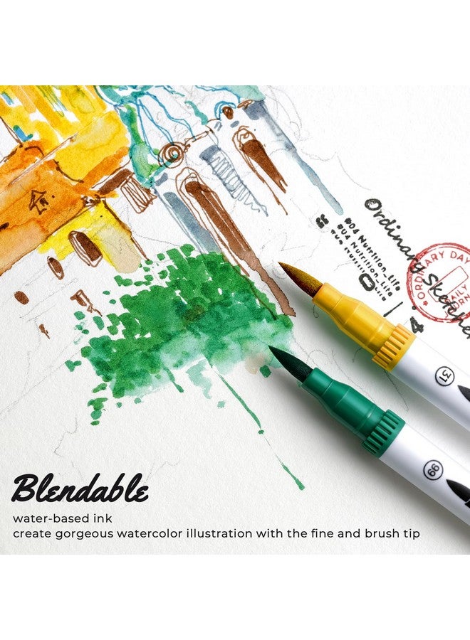 Ohuhu Art Markers Set|120 Colours Dual Tips Coloring Brush Fineliner Color Marker Pens|Water Based Marker For Calligraphy Drawing Sketching Coloring Bullet Journal|Assorted|Assorted - Image 5