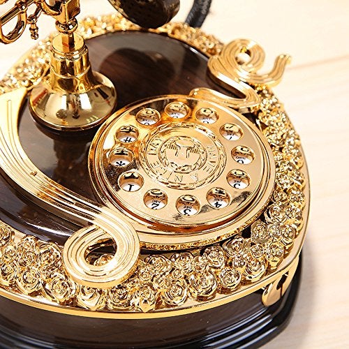 ornerx Heart Shaped Retro Dial Telephone Music Box with Drawer 7.5" x 7" x 6.7" - Image 3