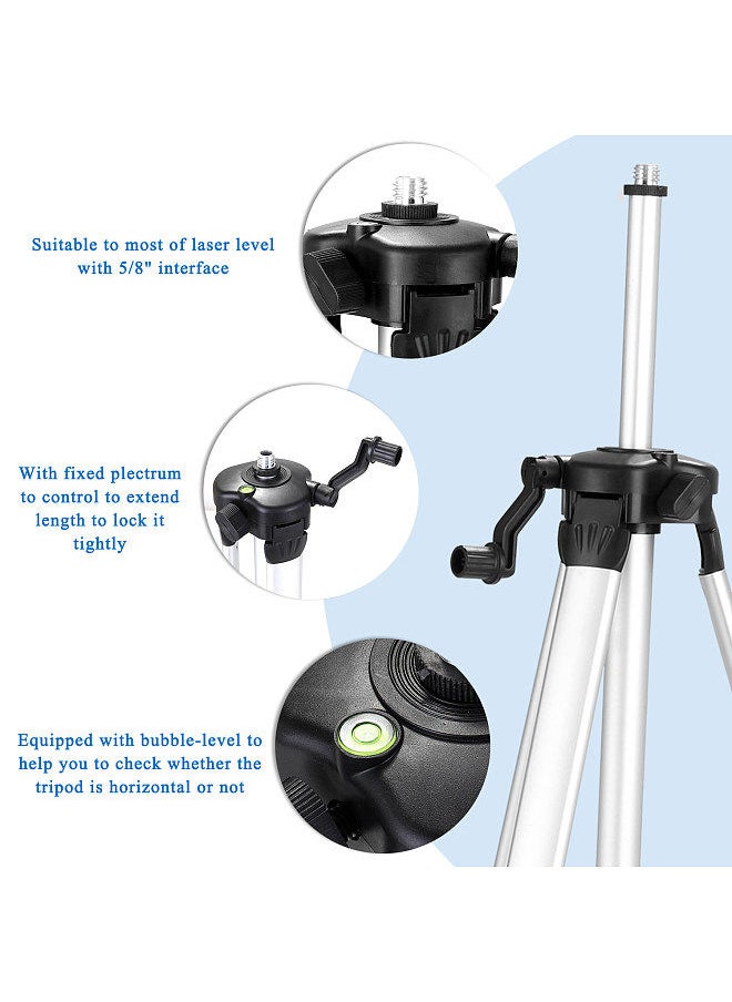 Lepmerk - Multifunctional 4D 16 Lines Laser Level 3° Self-leveling Machine USB Rechargeable Lithium Battery Leveling Tool with 1.2M 3-Heights Adjustable Alloy Extension Bar Tripod Stand - Image 1