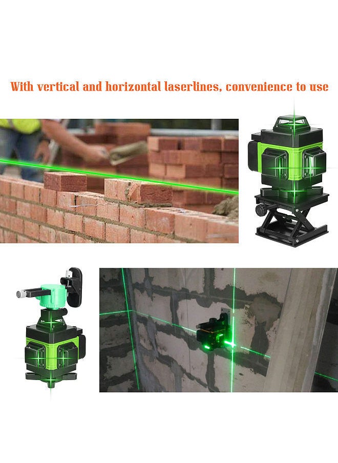 Lepmerk - Multifunctional 4D 16 Lines Laser Level 3° Self-leveling Machine USB Rechargeable Lithium Battery Leveling Tool with 1.2M 3-Heights Adjustable Alloy Extension Bar Tripod Stand - Image 1