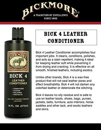 Bickmore بكيمور بيك 4 مكيف جلد 16 أونصة سائلة - الأفضل منذ 1882 - منظف ومكيف - استعادة اللمعان وحماية جميع الجلود ذات التشطيب الناعم - Image 3