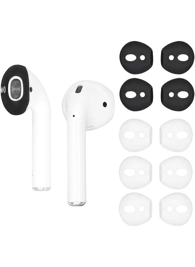 erorex - 5 Pairs Silicone Earbuds For Airpods 2 Ultra Thin Slim Rubber Ear Tips Ear Gels Anti Slip Earbuds Cover Compatible With Airpods 2 2 Pairs Black 3 Pairs White Fit In The Charging Case - Image 1