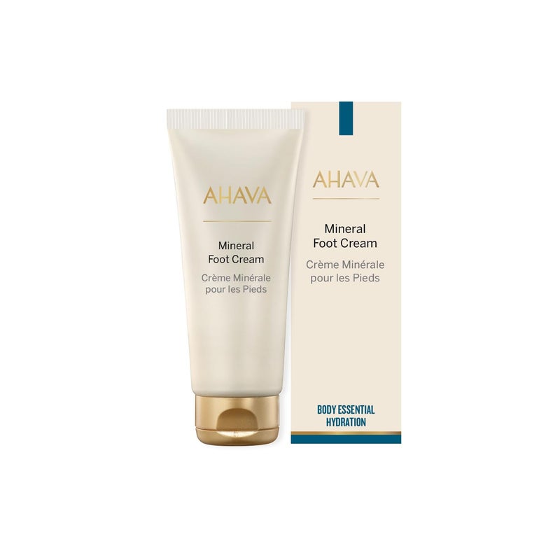 AHAVA Dead Sea Water Mineral Foot Cream  Nourishes  Hydrates Dry Soles Prevents Cracks  Irritations with Witch Hazel Leaf Osmoter blend Jojoba Avocado Sweet Almond  Wheat Germ Oil 34 FlOz