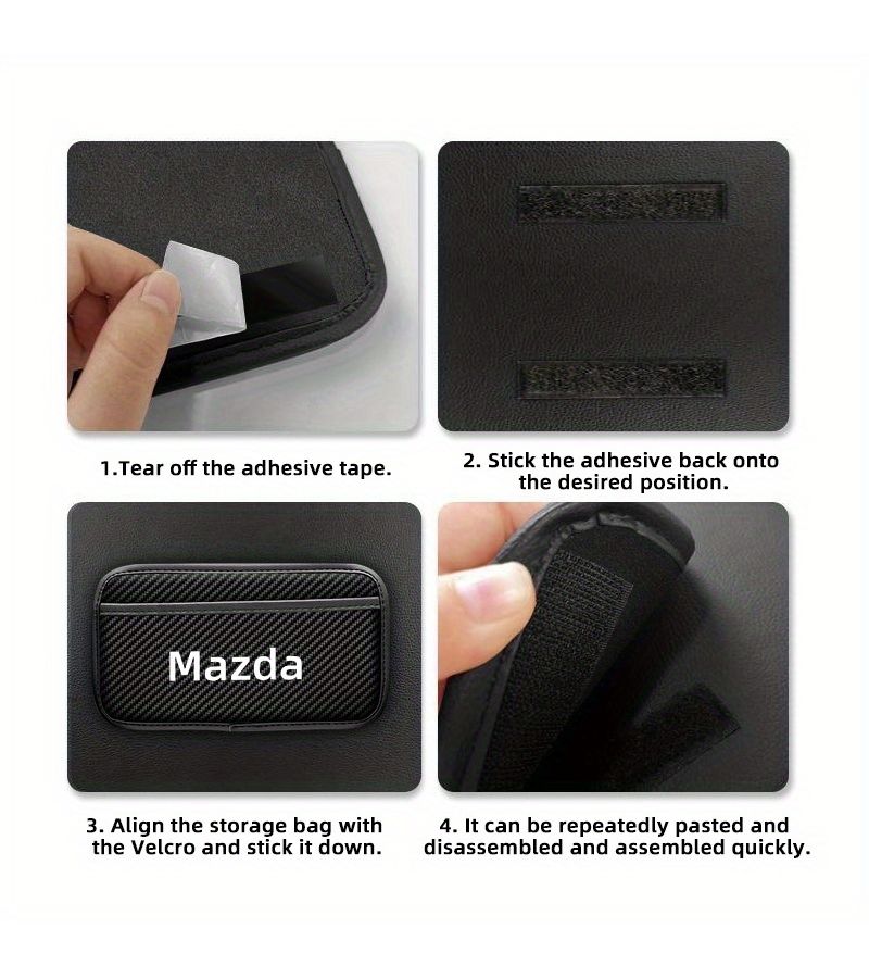 Mazda Car Organizer Storage Bag Waterproof PU Leather Dashboard Tray Multifunctional Holder 1pc - Image 4