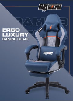 Drogo Ergonomic Gaming Chair with 7 Way adjustable Seat PU Leather Material Desk Chair Head & USB Massager Lumbar Pillow Video Games Chair Home  Office Chair with Full Reclining Back Footrest Blue - pzsku/ZD7BA9DDA33441AECF0E4Z/45/_/1667971551/2e464c91-e5c1-4351-916b-5f1531b0fd09