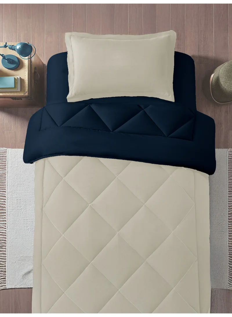 Donetella Bedding Comforter Set, Single Size 170x230 cm - 2-Pcs Solid Quilted Bed Set, Microfiber Fabric - 1 Comforter And 1 Pillow Shams