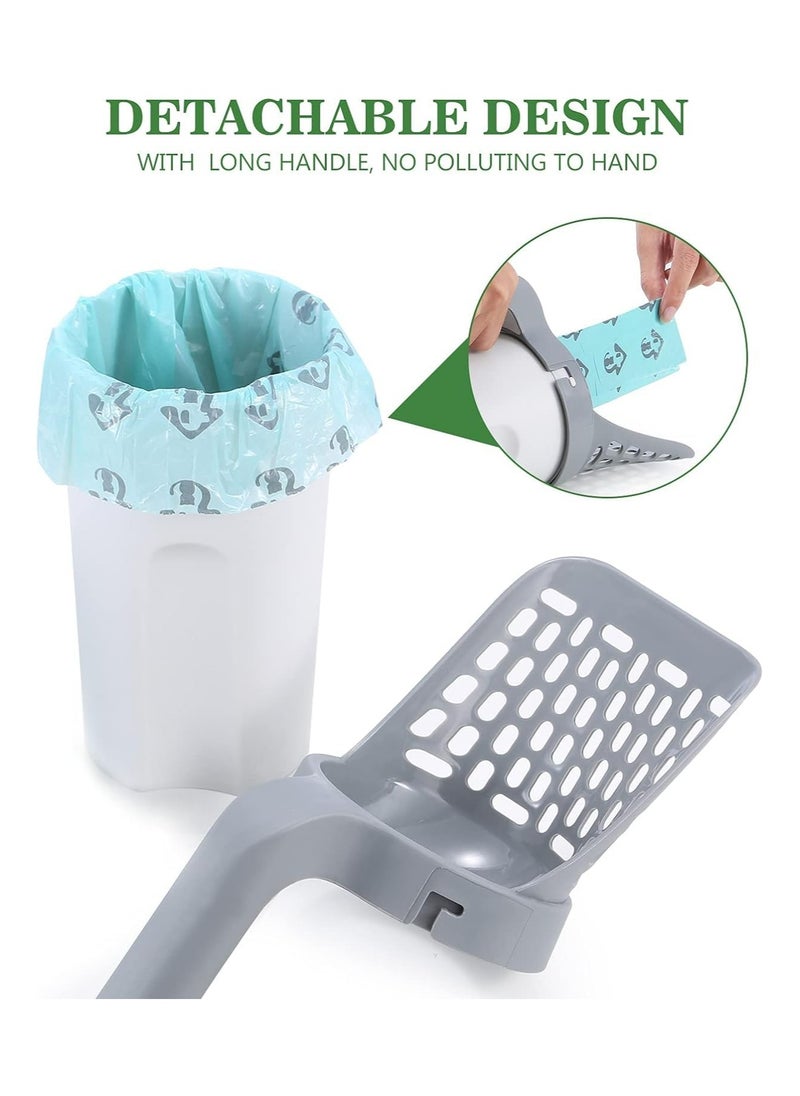 Oasisgalore - Cat Litter Scoop with Bag Holder, Integrated Detachable Deep Cat Litter Shovel - Image 1