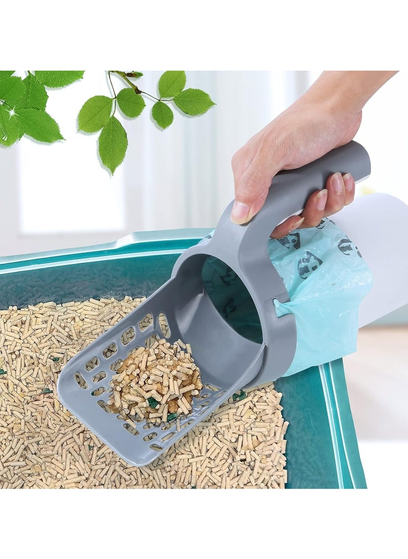 Oasisgalore - Cat Litter Scoop with Bag Holder, Integrated Detachable Deep Cat Litter Shovel - Image 1