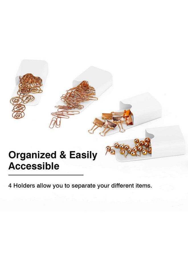 MoKo Magnetic Dry Erase Marker Holder, [4 Pack] Pen/Pencil/Magnets/Dry Erase Marker Storage Organizer For Home Refrigerator, Office Glass Whiteboard, Locker And Other Magnetic Surfaces - White - Image 3