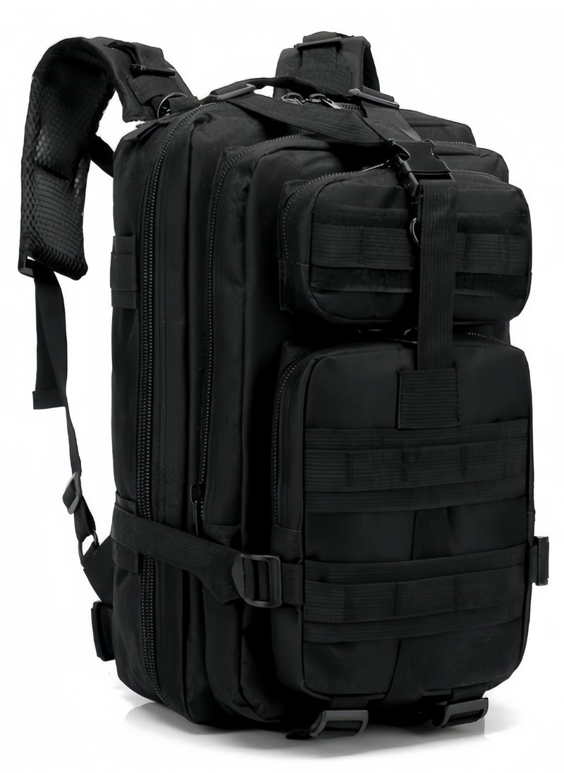 nihao Tactical Backpack Outdoor 3P Camouflage Canvas Backpack Mountaineering Trekking Camping Backpack Waterproof Sports Travel Camping Backpack Multifunctional outdoor camouflage tactical backpack-Black , 30 L , 25CM*23CM*45CM  - Image 1