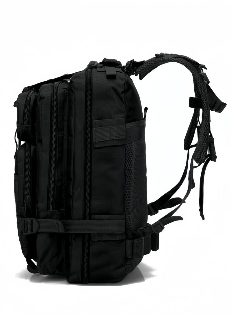 nihao Tactical Backpack Outdoor 3P Camouflage Canvas Backpack Mountaineering Trekking Camping Backpack Waterproof Sports Travel Camping Backpack Multifunctional outdoor camouflage tactical backpack-Black , 30 L , 25CM*23CM*45CM  - Image 3