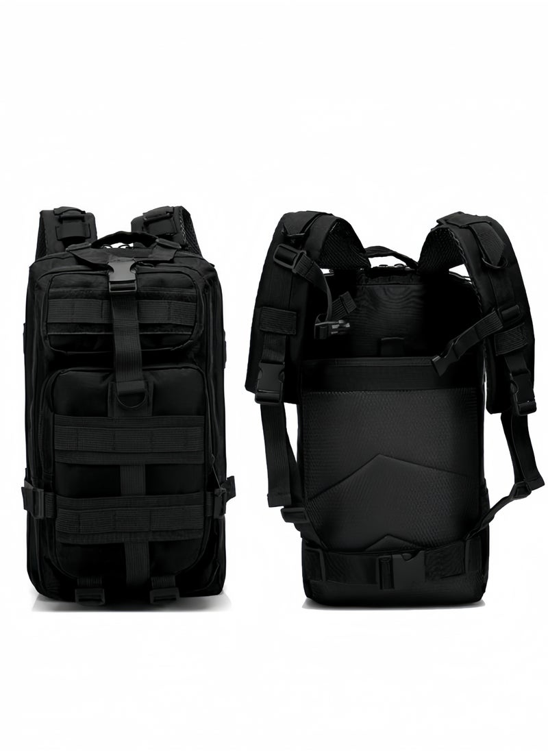 nihao Tactical Backpack Outdoor 3P Camouflage Canvas Backpack Mountaineering Trekking Camping Backpack Waterproof Sports Travel Camping Backpack Multifunctional outdoor camouflage tactical backpack-Black , 30 L , 25CM*23CM*45CM  - Image 4
