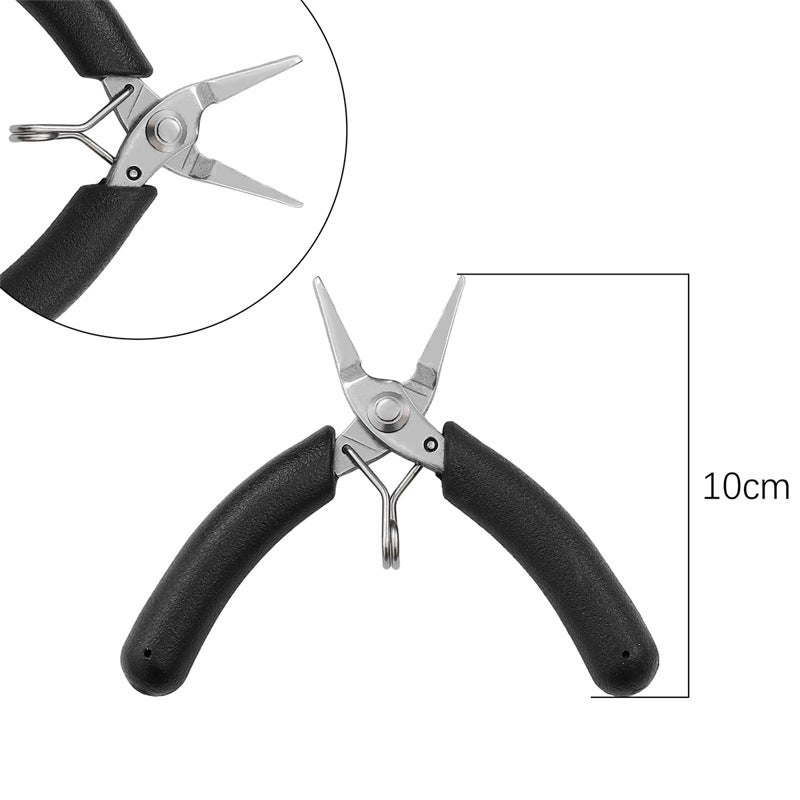 Handmade DIY Tool Pliers Multifunctional Punching Pliers Jewelry Toothless Pointed Nose Pliers Oblique Wire Cutting Pliers Hardware Tools #34 501B flat mouth with half tooth pliers 1 card/bag 