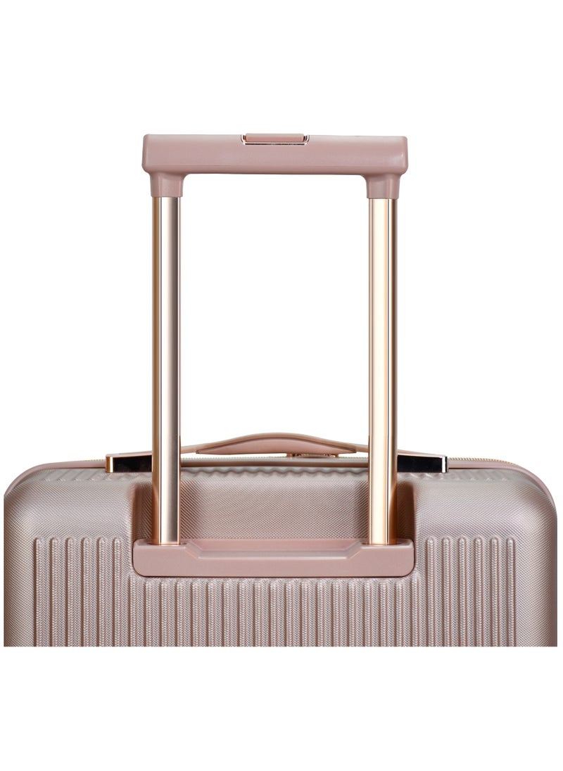 Hard Case Trolley Luggage Set For Unisex ABS Lightweight 4 Double Wheeled Suitcase With Built In TSA Type lock A5123 Set Of 3 Rose Gold
