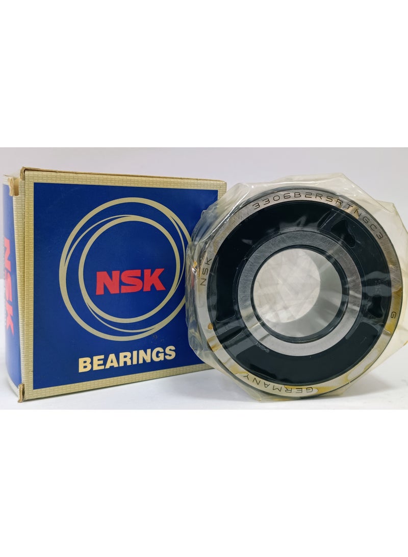 NSK رمان بلي أصلي  اتصال زاوي مزدوج الصف للخدمة الشاقة NSK 3306B-2RSRTNGC3 - مقاس 30x72x30.2 ملم - خلوص C3 مغلق بإحكام - أصلي صنع في ألمانيا - Image 1