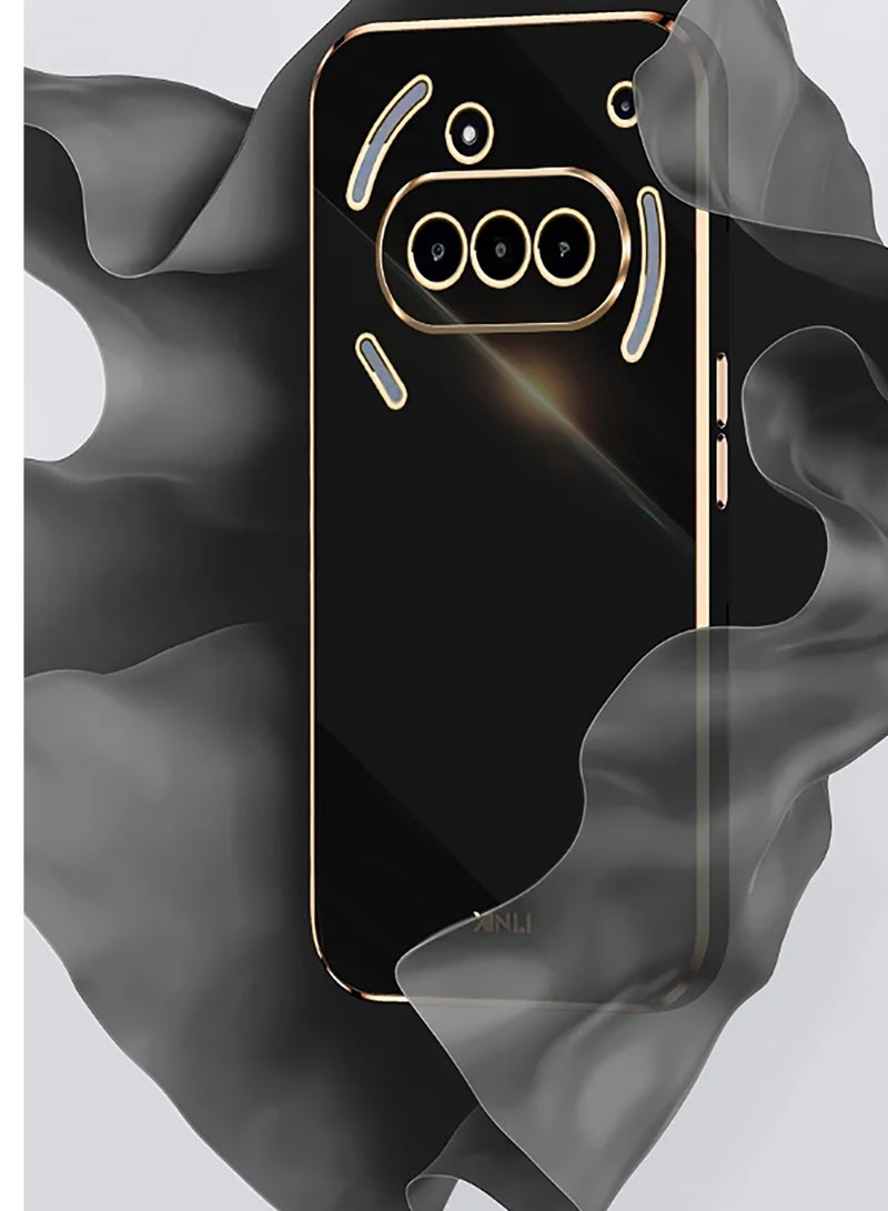 حافظة لهاتف ناثينغ 3A، غطاء، طلاء كروم ذهبي ناعم، أسود، رفيع وناعم، حماية كاملة مضادة للصدمات لحافظة هاتف ناثينغ 3A باللون الأسود - Image 2