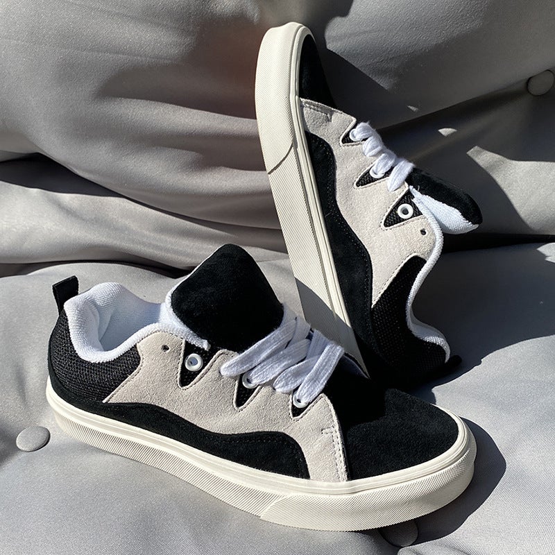 [Putian ] Black And White Low-Top Bread Shoes Board Shoes Plus Size Men'S And Women'S Same Casual Shoes - Image 5