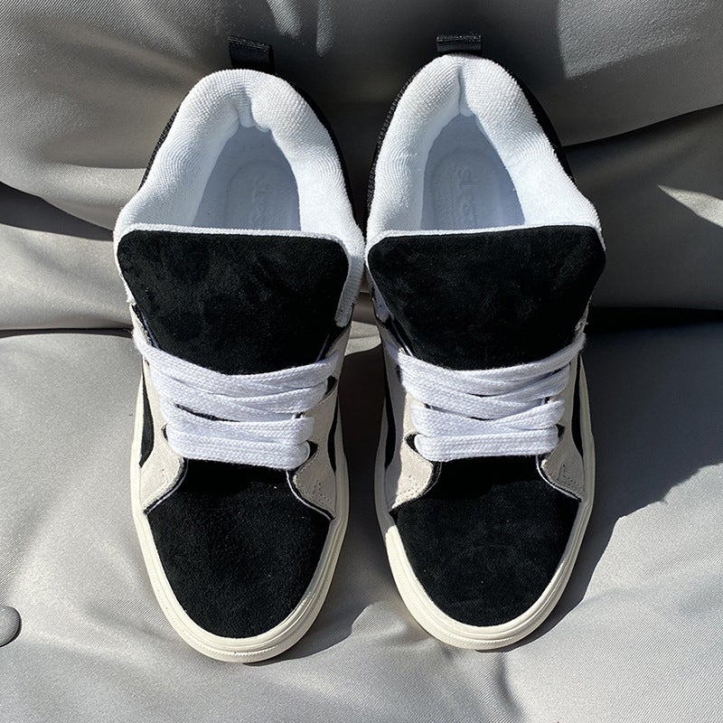 [Putian ] Black And White Low-Top Bread Shoes Board Shoes Plus Size Men'S And Women'S Same Casual Shoes - Image 3