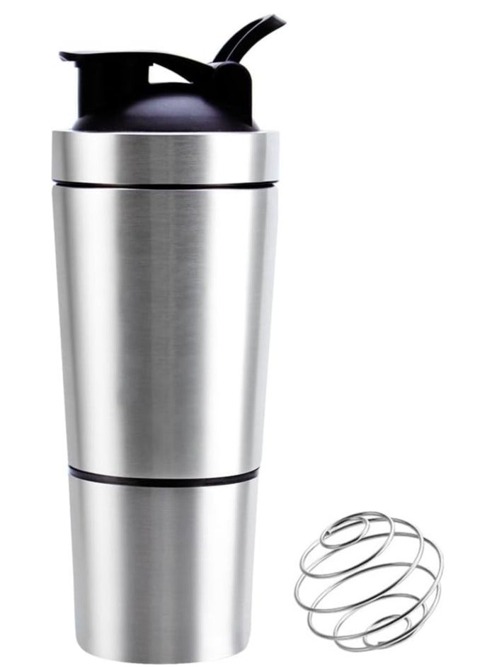LENND Stainless Steel Protein Shaker Bottle with shaker ball, Insulated, Leak Proof, BPA Free, Hiking  - Image 1