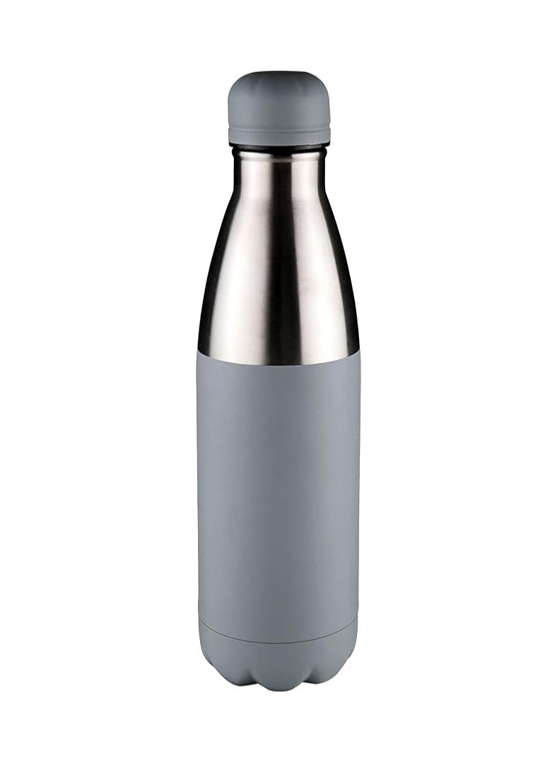 Hans Larsen Stainless steel water bottle Classic double walled vacuum insulated water bottle Leak proof 500 ML Grey  - Image 1