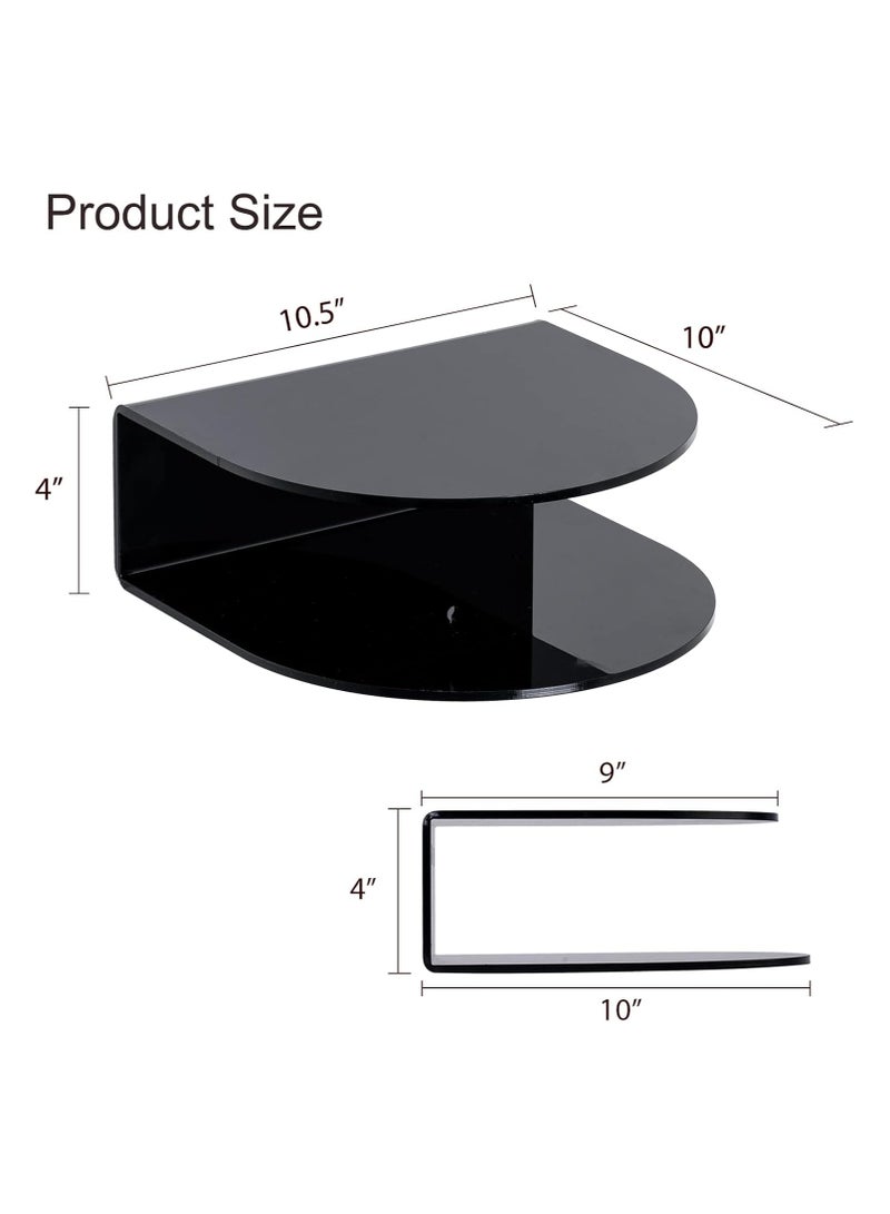 TPGP Acrylic Floating Nightstand, Wall Mounted for Bedroom, Hanging, 8 lbs Load, 10.5" L x 10" W x 4" H, Black - Image 2