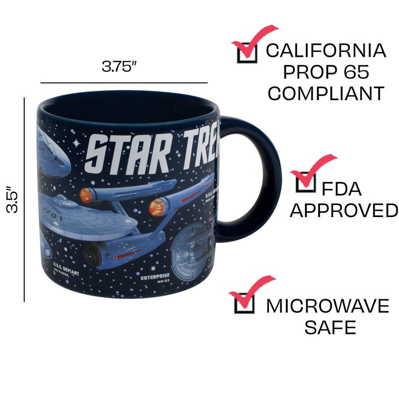The Unemployed Philosophers Guild Starships of Star Trek Coffee Mug - Different Iconic Ships From Across the Ages - Comes in a Fun Gift Box, 14 oz - Image 3