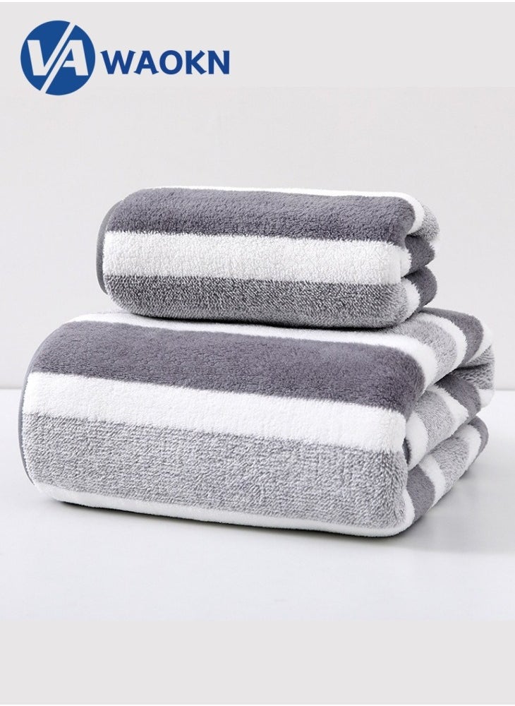 WAOKN - 1 towel + 1 bath towel Shower Wrap Towel Body Towel Quickly Drying Home Bath Towel Shower Towel Wrap for Party Travel Shower Sauna Bathroom - Image 1