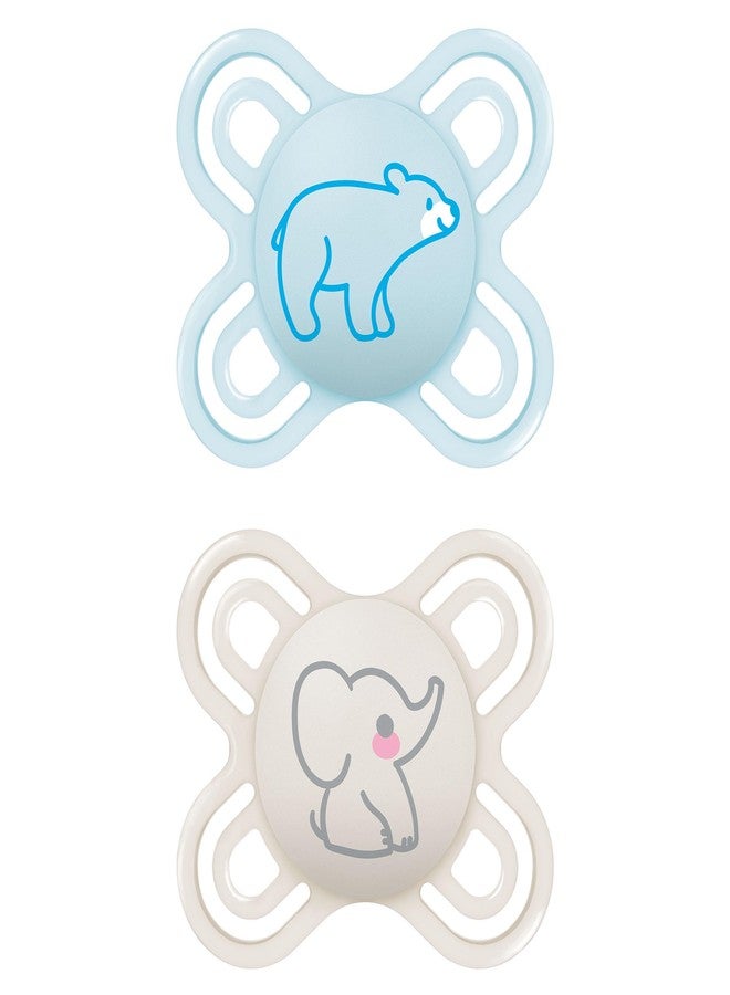 MAM Perfect Baby Pacifier, Patented Nipple, Developed with Pediatric Dentists & Orthodontists, 2 Pack, 0-3 Months, Boy - Image 1