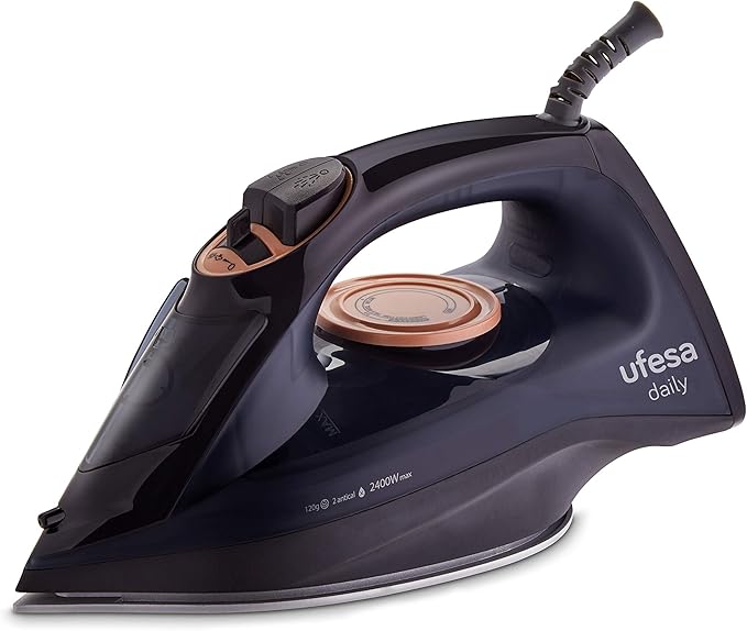 Ufesa مكواة بخار يومية Ufesa Pv1100C 2400 واط، أقصى بخار 120 جرام وثابت 0 - 30 جرام/دقيقة، قاعدة سيراميك، نظام مزدوج لمكافحة التكلس، مضادة للتنقيط - Image 1