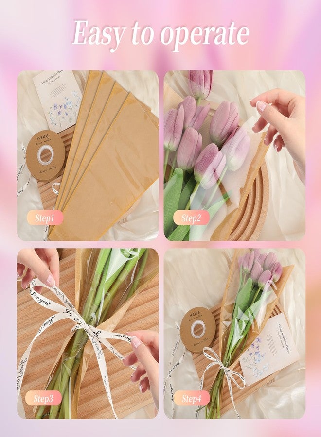 GSHYMXT 100 Pack Flower Bags for Bouquets, 9.8 x 3.9 x 17.7 Inch, Wedding, Birthday, Mother's Day, Valentine's Day - Image 5