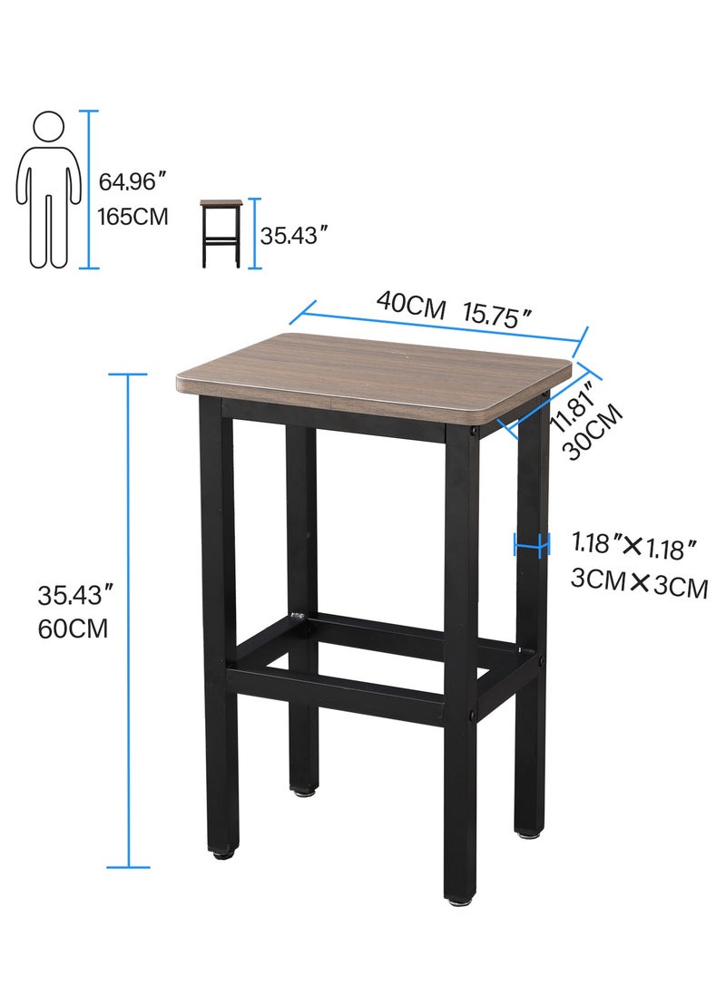 Chulovs - Bar Stools, Set of 2 Bar Chairs, Kitchen Breakfast Bar Stools with Footrest, Industrial in Living Room, Party Room, Easy Assembly, grey - Image 1