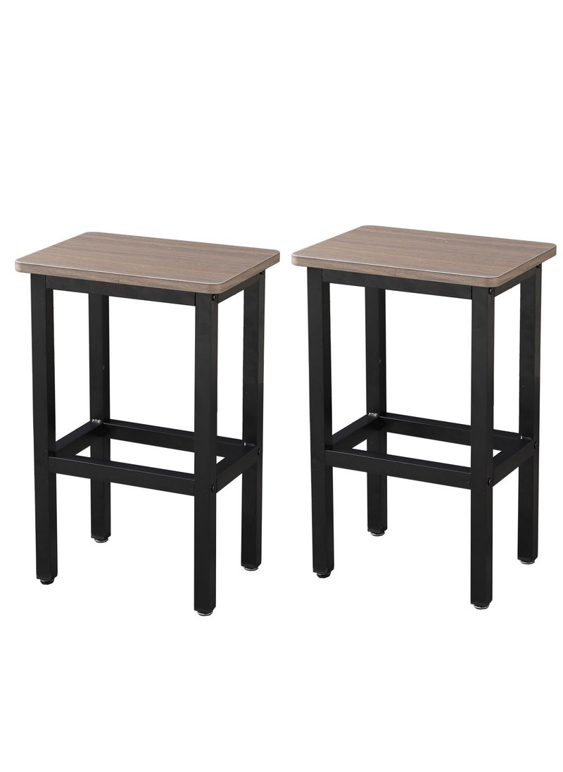 Chulovs - Bar Stools, Set of 2 Bar Chairs, Kitchen Breakfast Bar Stools with Footrest, Industrial in Living Room, Party Room, Easy Assembly, grey - Image 1