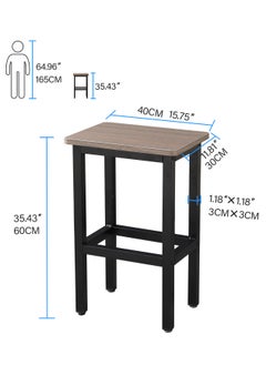 Chulovs Bar Stools, Set of 2 Bar Chairs, Kitchen Breakfast Bar Stools with Footrest, Industrial in Living Room, Party Room, Easy Assembly, grey  - Image 4