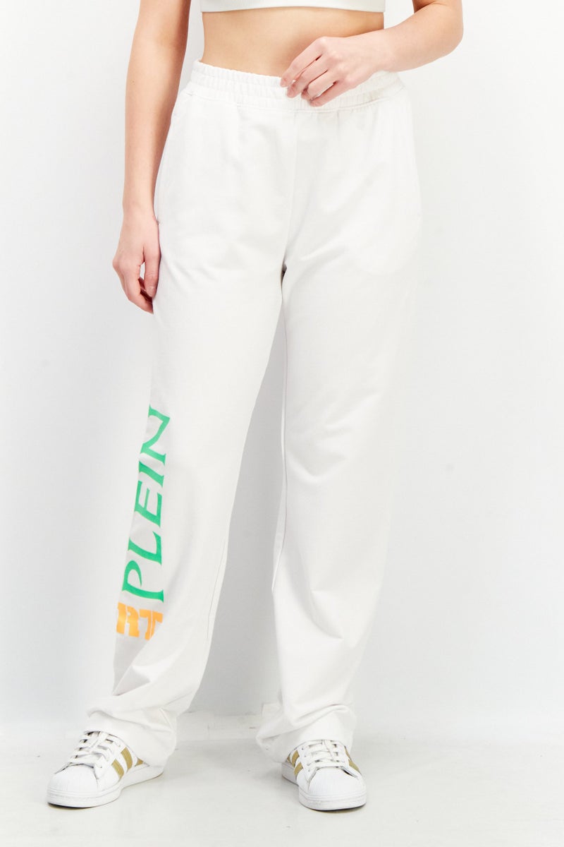 Plein Sport Women Sportswear Fit Training Sweatpants, White Combo  - Image 1