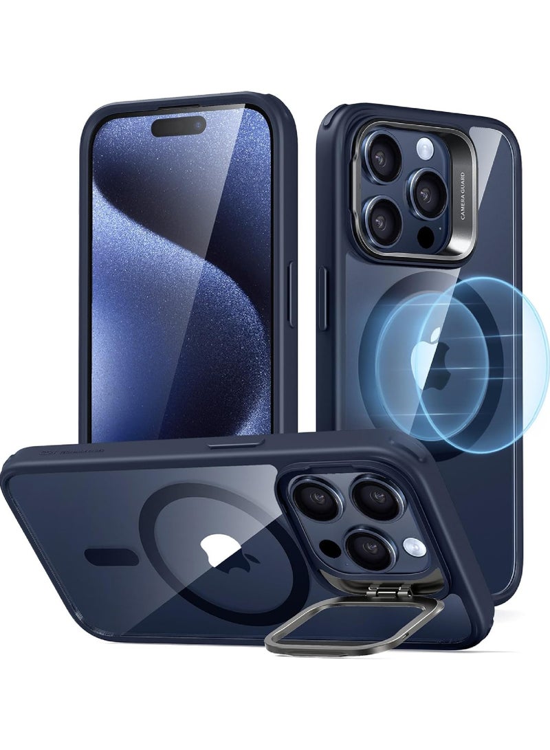 Rock Pow For iPhone 15 Pro Case Compatible with MagSafe Shock Proof Grade Protective Case Built-In Stash Stand Phone Case Scratch-Resistant Back Cover Classic Series - Image 1