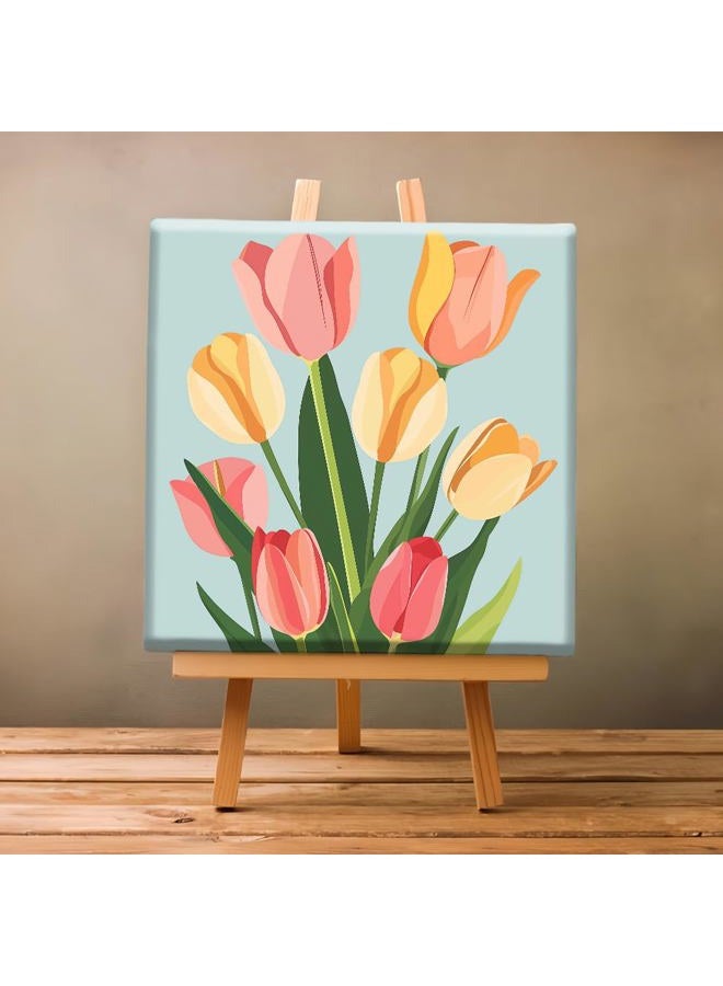 Natuyalo Framed Paint by Numbers for Adults - Colorful Flowers DIY Adult Paint by Number Kits Easy Acrylic Painting by Numbers for Beginners Art Craft Kits for Adults (12x12 Inch, Framed) - Image 2