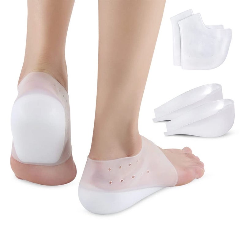 Dr.Pedi Height Increase Heels Cushion Insole, Gel Heel Invisible Height Elevators, Heal Dry Cracked Heels Arch Support Heel Protectors 2.5CM - Image 1