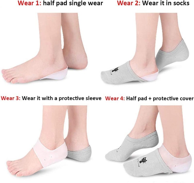 Dr.Pedi Height Increase Heels Cushion Insole, Gel Heel Invisible Height Elevators, Heal Dry Cracked Heels Arch Support Heel Protectors 2.5CM - Image 2
