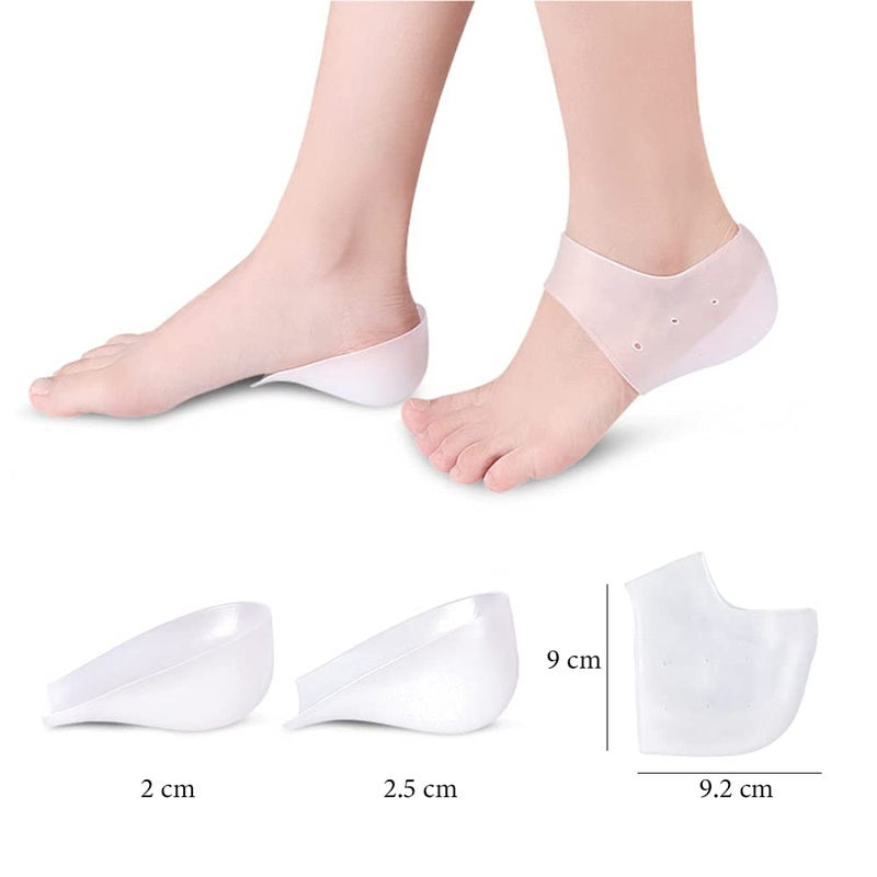 Dr.Pedi Height Increase Heels Cushion Insole, Gel Heel Invisible Height Elevators, Heal Dry Cracked Heels Arch Support Heel Protectors 2.5CM - Image 4