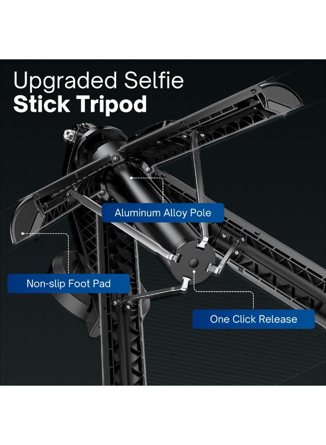 Nexso Magnetic Selfie Stick Tripod with Bluetooth Remote – 22.5cm to 1.34m Extendable, Magnetic Design, Portable, Adjustable for iPhone & Android – Ideal for Group, Vlogging & Live Streaming - Image 5