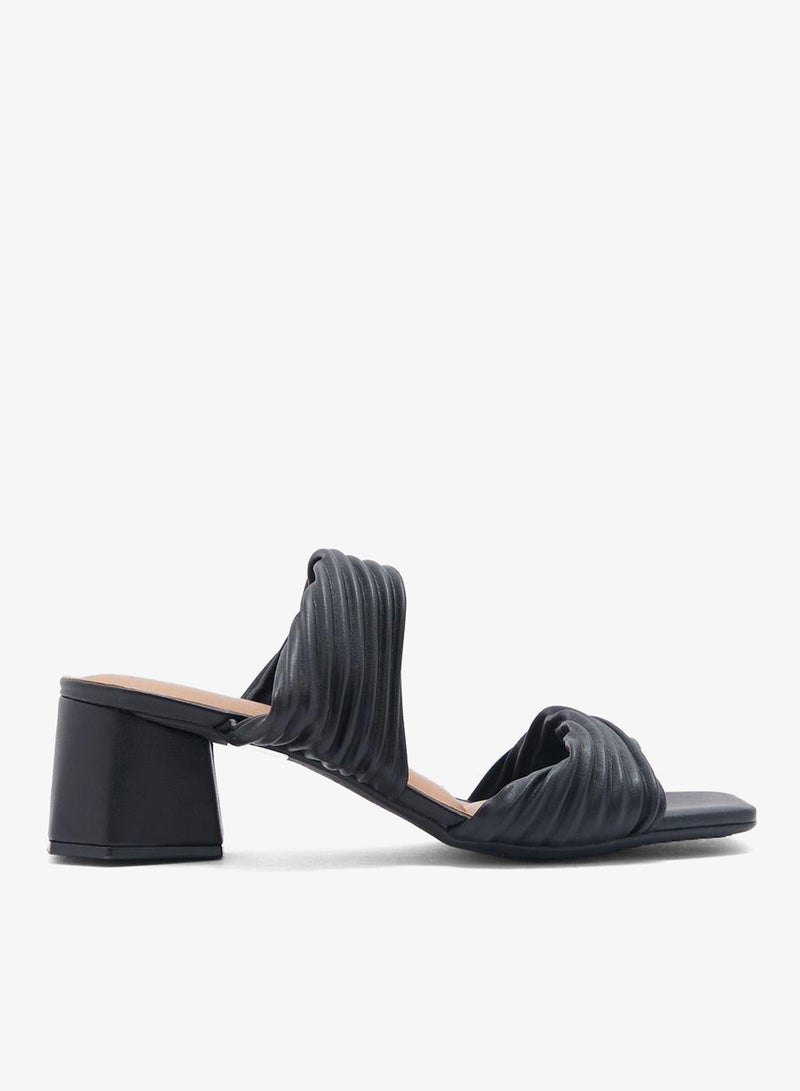 فيزانو صنادل بكعب متوسط للنساء - صنادل بكعب مفتوح من الخلف للبنات مع رباط للكاحل - Image 1