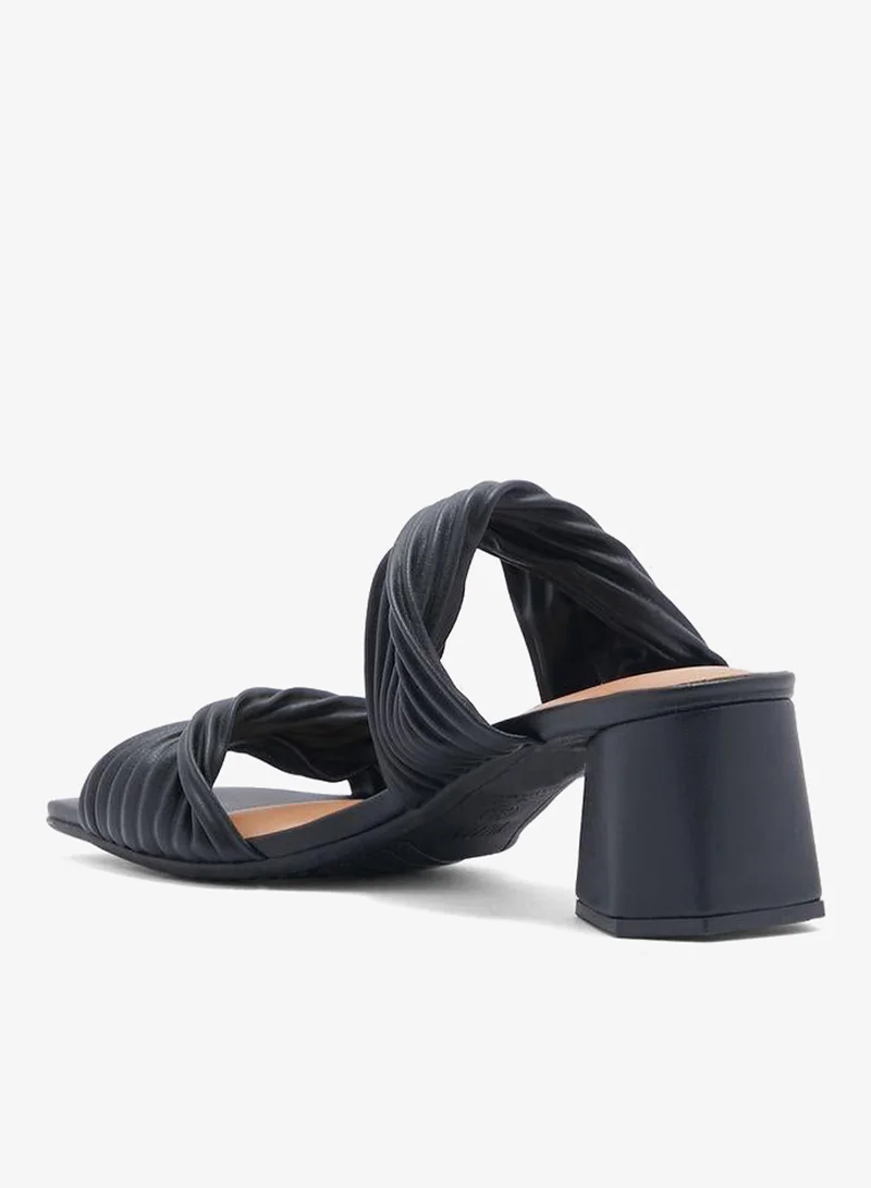 VIZZANO Black Mid Heels Sandals for Women – Sling Back Heel Sandals for Girls with Ankle Strap for Women | Best Price UAE