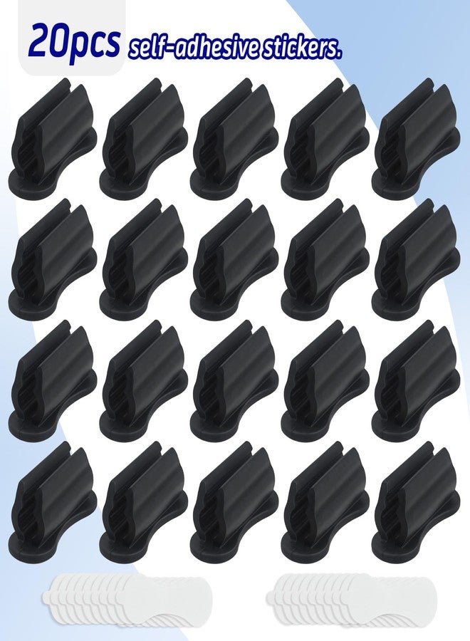 SameTech 20 Pack Adhesive Silicone Pen Holder Pencil Grips-Reusable Sticky Pencil Grips for Desk,Notebook,or Wall,Ergonomic Writing Aid for Kids&Adults,(Fits Pens,Pencils,Tools (black, 20pcs) - Image 4