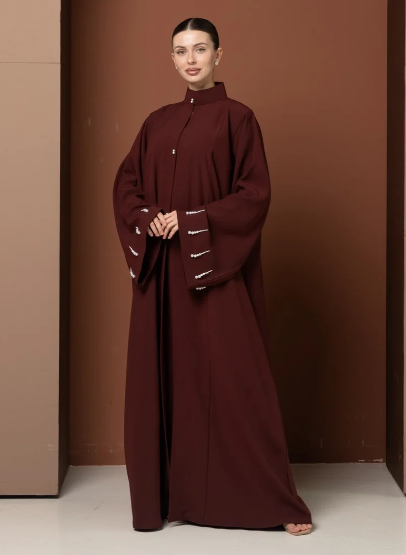 Meem by Mariyah Front open abaya with sheila