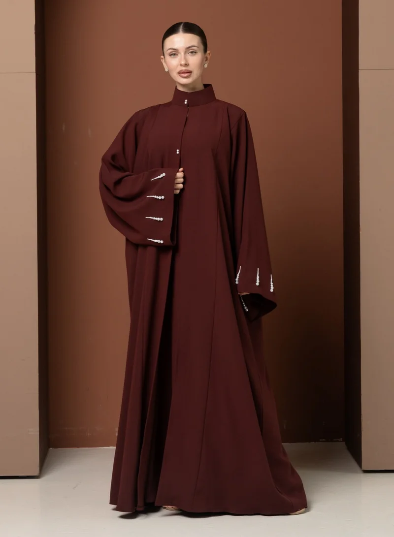 Meem by Mariyah Front open abaya with sheila