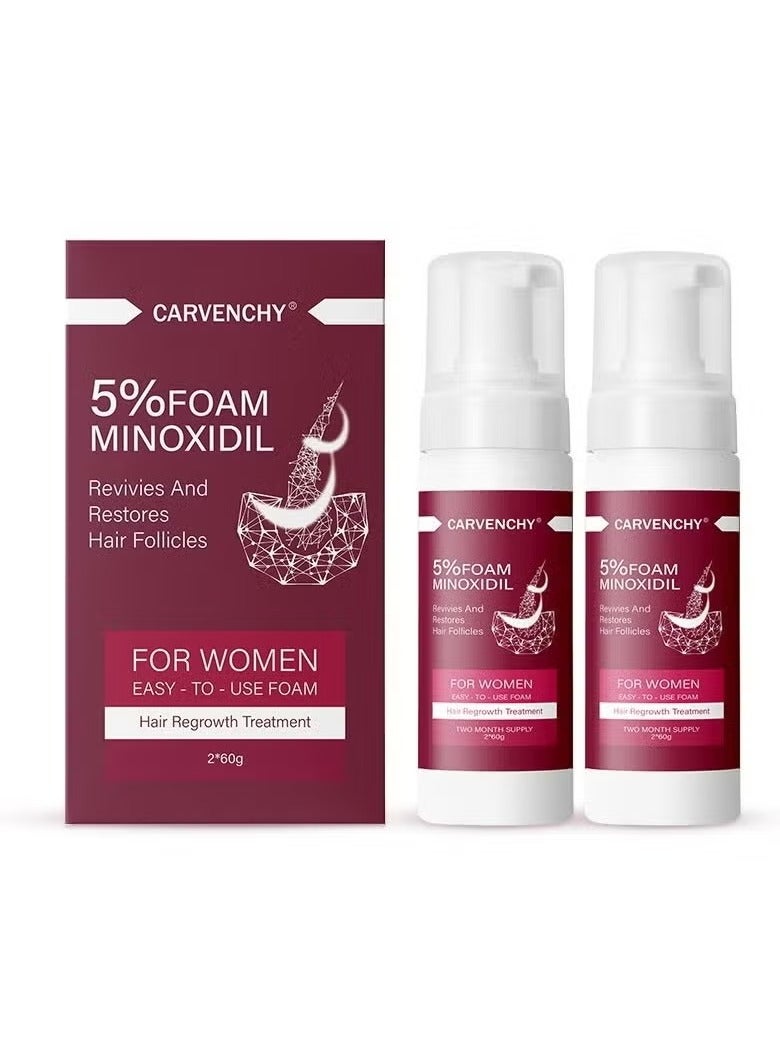 CARVENCHY Minoxidil Foam for Women Hair Growth: 5% Minoxidil as Women's Hair Loss Treatments and Hair Thickening Products, 2 Pack  - Image 1