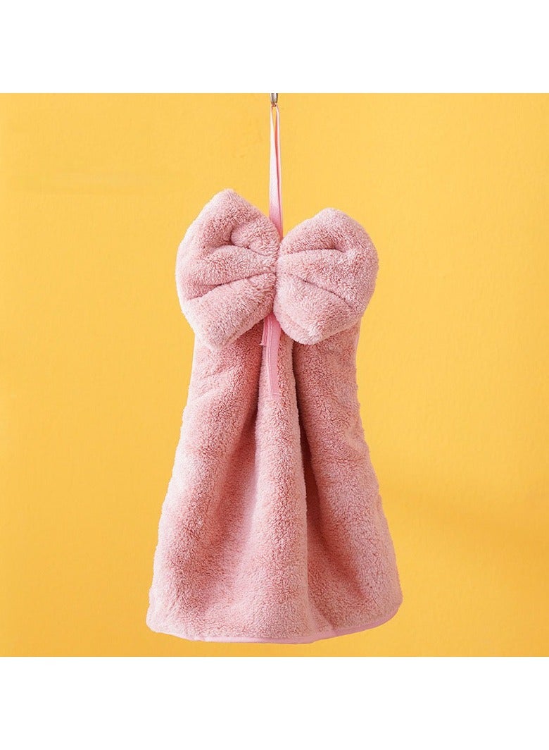 Bowknot Hanging Hand Dry Towels Kitchen Soft Cloth Hanging Absorbent Rag Home Accessories